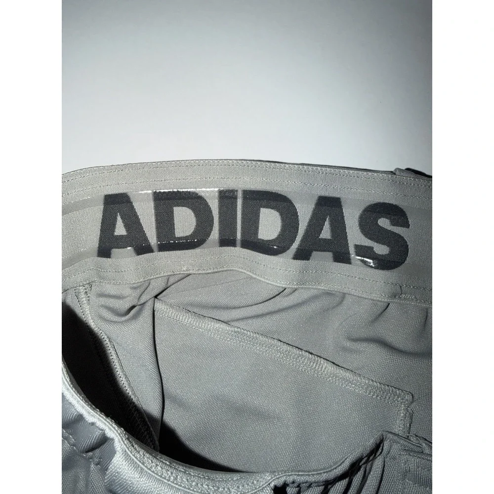 Adidas Men 2XL Icon Pro Gray Baseball Pants Stretch Elastic Blue Logo Stripe NWT